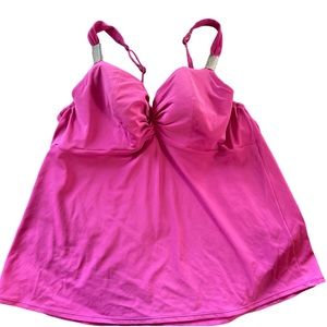 LANE BRYANT PINK PLUS SIZE TANKINI TOP underwire 44DD